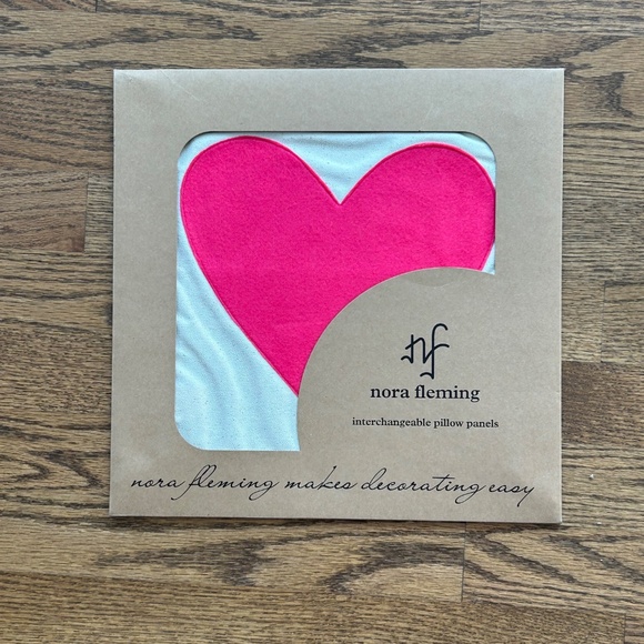Nora Fleming Pink Heart Pillow Cover New - Picture 2 of 6
